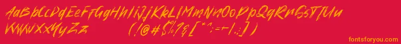 High Xire   Demo Font – Orange Fonts on Red Background