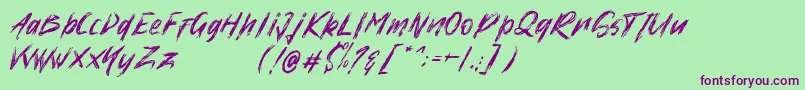 High Xire   Demo-fontti – violetit fontit vihreällä taustalla