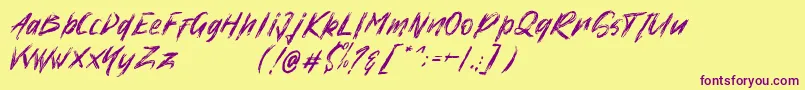High Xire   Demo-fontti – violetit fontit keltaisella taustalla