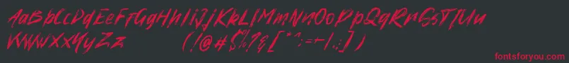 フォントHigh Xire   Demo – 黒い背景に赤い文字