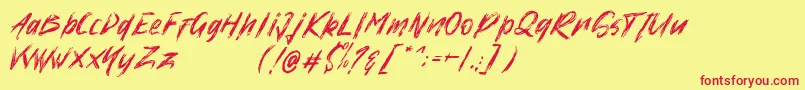 High Xire   Demo-Schriftart – Rote Schriften auf gelbem Hintergrund