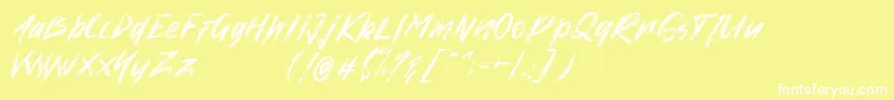 Шрифт High Xire   Demo – белые шрифты на жёлтом фоне