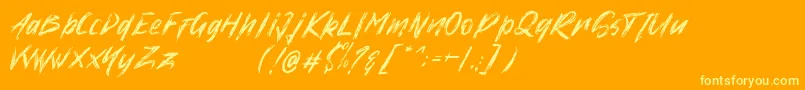 フォントHigh Xire   Demo – オレンジの背景に黄色の文字