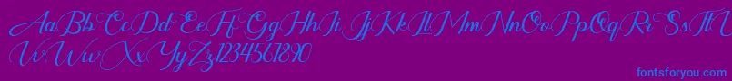 highbury Font – Blue Fonts on Purple Background