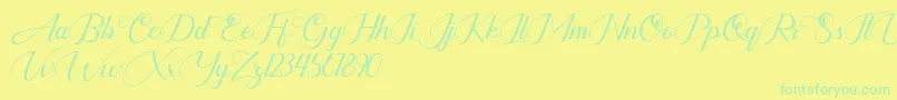 highbury Font – Green Fonts on Yellow Background