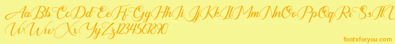 highbury Font – Orange Fonts on Yellow Background