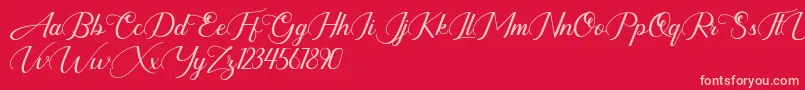 highbury Font – Pink Fonts on Red Background