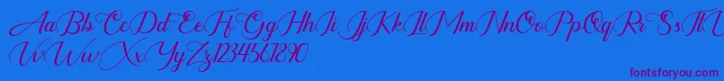 highbury Font – Purple Fonts on Blue Background