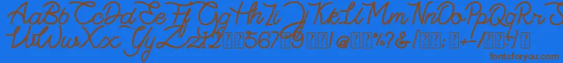Highday Script DEMO Font – Brown Fonts on Blue Background