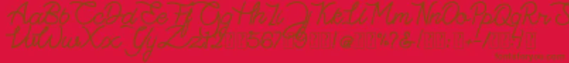 Highday Script DEMO Font – Brown Fonts on Red Background