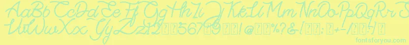 Highday Script DEMO Font – Green Fonts on Yellow Background