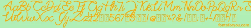 Highday Script DEMO Font – Orange Fonts on Green Background