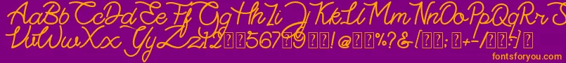 Highday Script DEMO Font – Orange Fonts on Purple Background