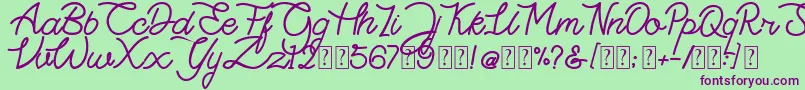 Highday Script DEMO Font – Purple Fonts on Green Background