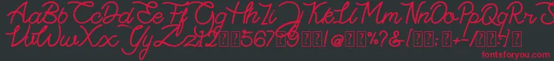 Highday Script DEMO-fontti – punaiset fontit mustalla taustalla