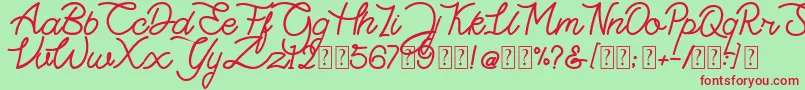 Highday Script DEMO Font – Red Fonts on Green Background