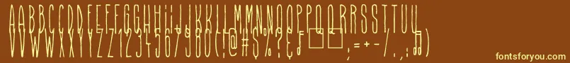 Higher Than High-Schriftart – Gelbe Schriften auf braunem Hintergrund