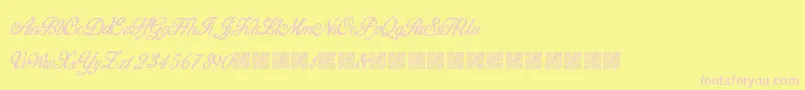 HigherBounties Font – Pink Fonts on Yellow Background
