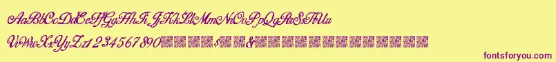 HigherBounties Font – Purple Fonts on Yellow Background
