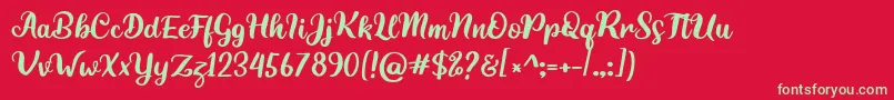Highest Font – Green Fonts on Red Background
