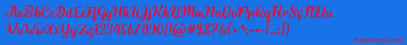 Highest Font – Red Fonts on Blue Background