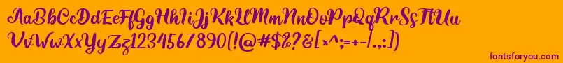 Highest-Schriftart – Violette Schriften auf orangefarbenem Hintergrund