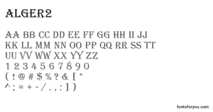 Schriftart Alger2 – Alphabet, Zahlen, spezielle Symbole