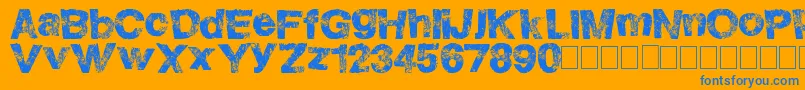 HighFlight-Schriftart – Blaue Schriften auf orangefarbenem Hintergrund