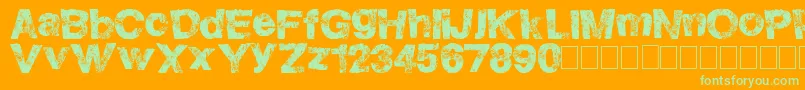 HighFlight Font – Green Fonts on Orange Background