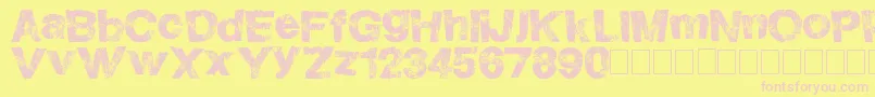 HighFlight-Schriftart – Rosa Schriften auf gelbem Hintergrund