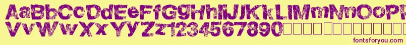 HighFlight Font – Purple Fonts on Yellow Background