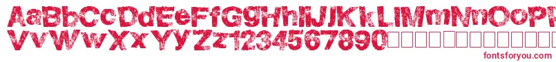HighFlight-Schriftart – Rote Schriften auf weißem Hintergrund