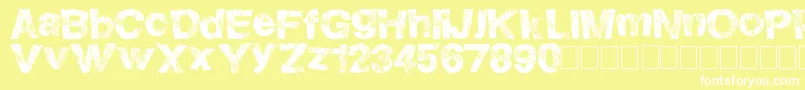 HighFlight-Schriftart – Weiße Schriften auf gelbem Hintergrund