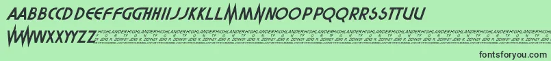 Highlander-Schriftart – Schwarze Schriften auf grünem Hintergrund