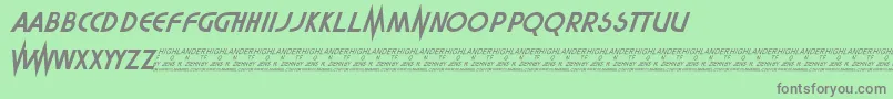 Highlander Font – Gray Fonts on Green Background