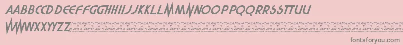 Highlander-Schriftart – Graue Schriften auf rosa Hintergrund