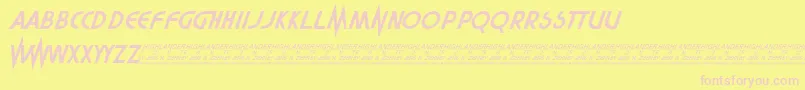 Highlander Font – Pink Fonts on Yellow Background