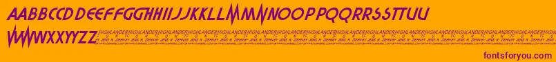 Шрифт Highlander – фиолетовые шрифты на оранжевом фоне