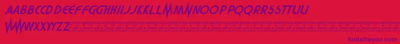 Highlander Font – Purple Fonts on Red Background