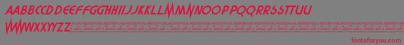 Czcionka Highlander – czerwone czcionki na szarym tle