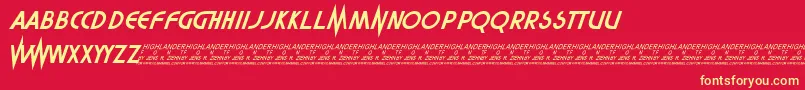 Highlander Font – Yellow Fonts on Red Background
