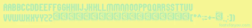Czcionka HighMount Free – zielone czcionki na żółtym tle