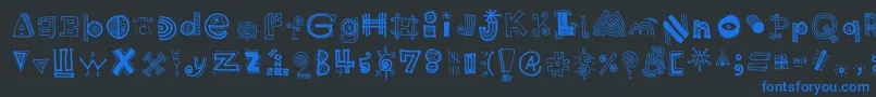 HighSchoolNotebook Regular Font – Blue Fonts on Black Background