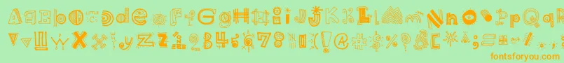 HighSchoolNotebook Regular Font – Orange Fonts on Green Background