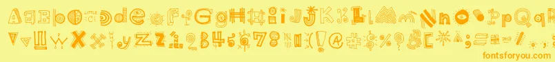 HighSchoolNotebook Regular Font – Orange Fonts on Yellow Background