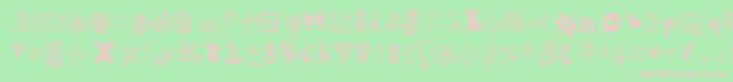 HighSchoolNotebook Regular-fontti – vaaleanpunaiset fontit vihreällä taustalla