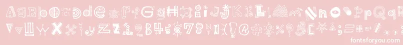 HighSchoolNotebook Regular-Schriftart – Weiße Schriften auf rosa Hintergrund