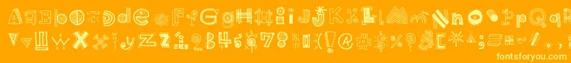 HighSchoolNotebook Regular Font – Yellow Fonts on Orange Background