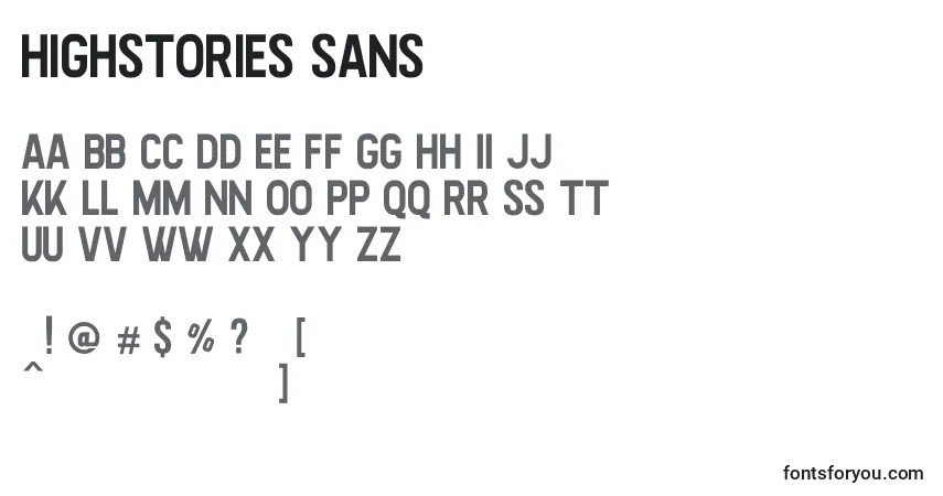 Schriftart Highstories Sans – Alphabet, Zahlen, spezielle Symbole