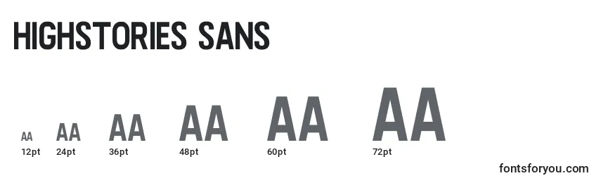 Größen der Schriftart Highstories Sans